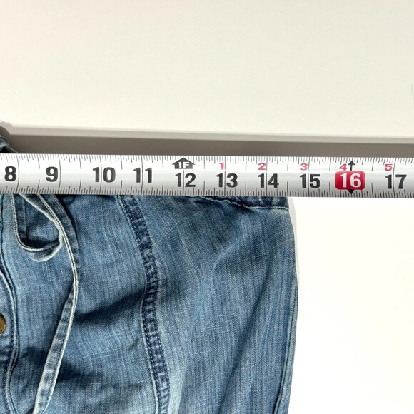 Levis Jeans Y2K Denim Strapless Dress Elastic Waist Western Country Cowgirl - Picture 8 of 11